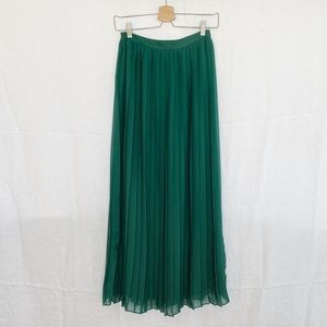 Urban Outfitters Emerald Pleated Midi Skirt